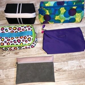 Bundle of 5 assorted make-up/toiletries bags - all new!